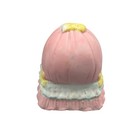 Vintage Ceramic Sleeping Baby In Bassinet Figurine Pastel Pink Blue Nursery Deco