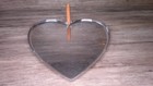 Vtg Art Deco Butterscotch Bakelite Handle Chrome Heart Shaped Serving Tray