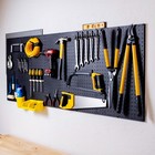 Wallpeg 4 Black Plastic Peg Board Panels-96    Wide Garage Tool Pegboard Organizer