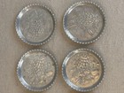 Vintage Hammered Aluminum Coasters -  Set Of 8 Fruit Pattern Mcm