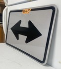 Authentic Traffic Road Street Highway Sign Double Arrow 21 x 15    8-43