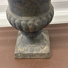Vintage Cast Iron Urn Planter Small Pedestal French Style 9 Inch Tall