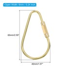 2pcs Brass Key Ring 6mm Open Width Screw Lock Clip Tear Drop Shape Keychain