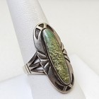 Vintage Sterling Silver Fred Harvey Era Trading Post Ring Green Turquoise S 9 25
