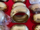 Solid Brass Vintage Napkin Rings Boxed Set Of 12    
