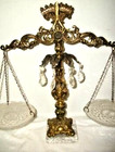 Filigree Ornate Balance Scales Of Justice Crystal Stunning Vintage Elegant 1960s