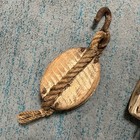 Vtg 14    Wood   Steel Metal Pulley W  Hook   Rope Barn Lifting Nautical Sailing