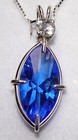 Siberian Blue Quartz Infinite Eye With Phenacite Pendant J3284