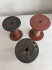 Antique Wooden Industrial Textile Mill Spools 7    Set Of 3
