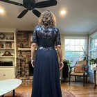 Marsoni Navy Lace Chiffon Mother Of The Bride Dress  Size 10 Regular