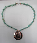 Native American Seminole Handmade Turtle Medallion Amazonite Necklace C Johnson