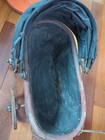 Antique Victorian Baby Doll Stroller Vintage Wicker Wood Iron Carriage Display 