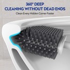 Toilet Bowl Cleaning Set - Silicone Brush With Holder  Deep Cleaning Scrubber -