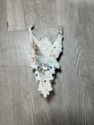 Antique White Cast Iron Gothic Gargoyle Face Door Knocker