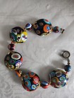 Beautiful Vintage Italian Murano Millefiori Glass Bead Bracelet 8 