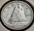 Rare 1950 Canada 10 Cent George Vi Silver Dime Canadian Ten Cents Coin
