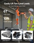 Vevor Manual Lever Chain Hoist 6t 13200lbs 10ft Lift Alloy Steel For Warehouse