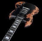 Factory Vintage Black Heavy Aged Electric Guitar Mahogany Body Chrome Hardware