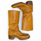 Vintage Frye 2556 Campus Boots Cognac Leather Usa Made Black Label Mens Sz 9 D