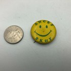 Ancef Sk f Pinback Happy Face Smiley Button Pin Badge Vintage Advertising Rough