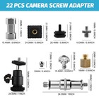 22pcs Camera Screw Adapter Kit  1 4    3 8  Converter For Tripod Ball Head Mount