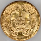 1873 G 1 Ngc Ms64 Cac Open 3 Indian Princess Head Gold Dollar Old Fatty Holder