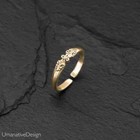 Women s Flower Gold Toe Ring Adjustable Ring Yellow Gold Plated 925 Sliver