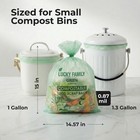 Lucky Family Green Compost Bags For Kitchen Countertop Bin Trash Bags