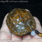 L 6 Cm Old Japanese Boxwood Hand Carved Turtle Figure Statue Netsuke Collection