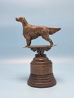 Bronze Irish Setter Dog Trophy 1940 On Bell Shape Blank Ready To Engrave As Gift