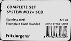 Fritsjurgens System M32  Scd Complete Set -flush Rounded Steel Floor Plate