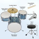 3- 5 Piece Junior Drum Set  Beginner Drum Kit With Throne  Cymbal  Drumsticks Us