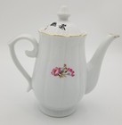 Vintage Chinese Teapot White With Flowers