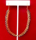 Pair Of Antique Cut Steel   Brass  shoulder Duster  Branch Earrings