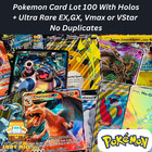 Pokemon Card Lot 100 Official Tcg Cards Ultra Rare Included Ex Gx V Mega   Holos