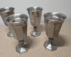 Gorham Ph24 Pewter  7  Stemmed Goblets Vintage Wine Glasses Set Of 4