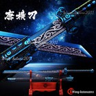 Functional Blue Sharp Ninja Sword Straight Japanese Katana Broadsword 1095 Steel