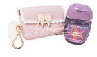 Bath Body Works Pocketbac Hand Sanitizer Gel Holder Pink Bow Case Snap Clip On