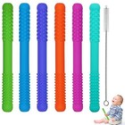 Hollow Teething Tubes Toys For Babies Girls Boys  6 Pack Silicone Baby Teether