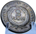 1864  Two Cent Piece  large Motto  Civil War Date Us Copper Coin --- gb471bc-2