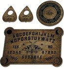 Wooden Ouija Board W Planchette 4 Pce Gothic Moth Style W Guide 