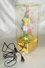 Vintage Fiber Optic Color Changing Flower Table Lamp W Winding Musical Accent