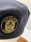 Vtg Scouts Canada Blue Wool Nylon Beret Hat Medium 57 Cm Official Scouts