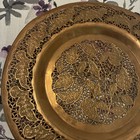 Vintage Middle Eastern Persian Pierced Lace Copper Wall Plate Decor