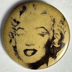 1988 Museum Of Modern Art Marilyn Monroe Andy Warhol Gold 1 5  Celluloid Pinback