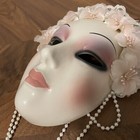 Vintage Clay Art Deco Flapper Deco Mask Beauty Fashion Women Wall Decor Hanging