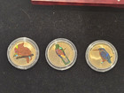 Set Of  3  Congo 5 Francs Kingfisher Bird Colored Copper-nickel Coin 2004