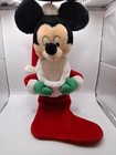 Vintage 1980s Mickey Mouse Christmas Stocking Plush Disney Licensed Sri Lanka   