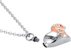 Rose Flower Urn Necklace Cremation Jewelry For Ashes Heart Keepsake Memorial Loc
