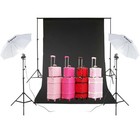 33  Photography 4 Umbrellas Lighting Kit Studio Light Bulb 3 Color Backdrops Set